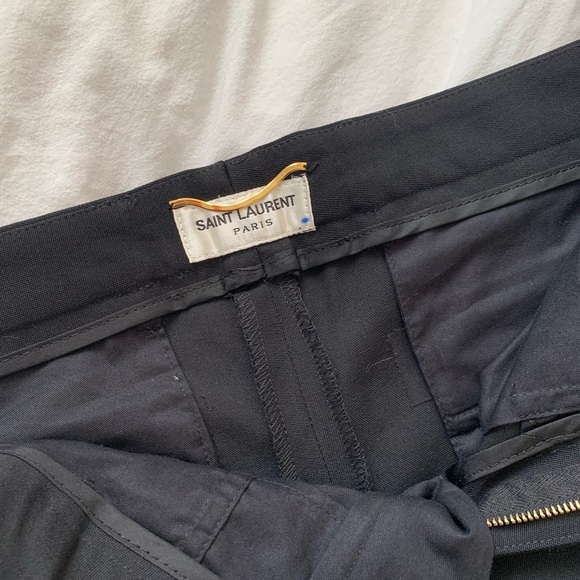 Saint Laurent Vintage Satin Stripe Wool Trousers - Picture 3 of 16